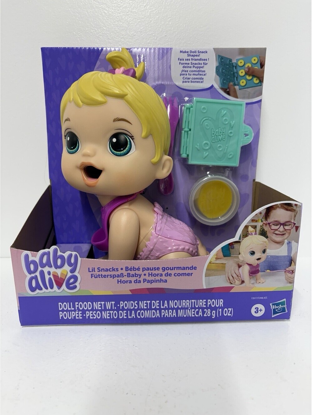 BABY ALIVE  Lil Snacks Doll, Eats &  "Poops," 8-inch Baby Doll (NEW IN BOX)